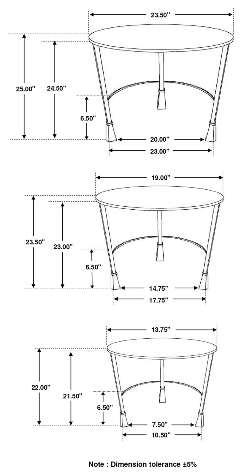 Deja 3-piece Round Nesting Table Natural and Gunmetal - 935971 - Luna Furniture
