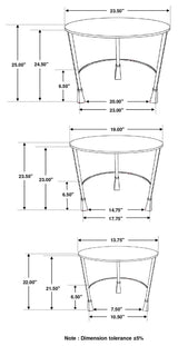 Deja 3-piece Round Nesting Table Natural and Gunmetal - 935971 - Luna Furniture