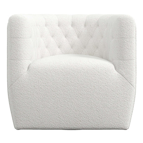 Delaney Mid-Century Modern  Swivel Chair Cream Boucle - AFC01808 - Luna Furniture