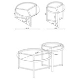 Delia Clear and Chrome 2-Piece Round Glass Top Nesting Coffee Table from Coaster - Luna Furniture