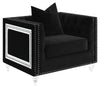 Delilah Upholstered Tufted Tuxedo Arm Chair Black - 509363 - Luna Furniture