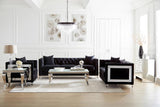 Delilah Upholstered Tufted Tuxedo Arm Sofa Black - 509361 - Luna Furniture