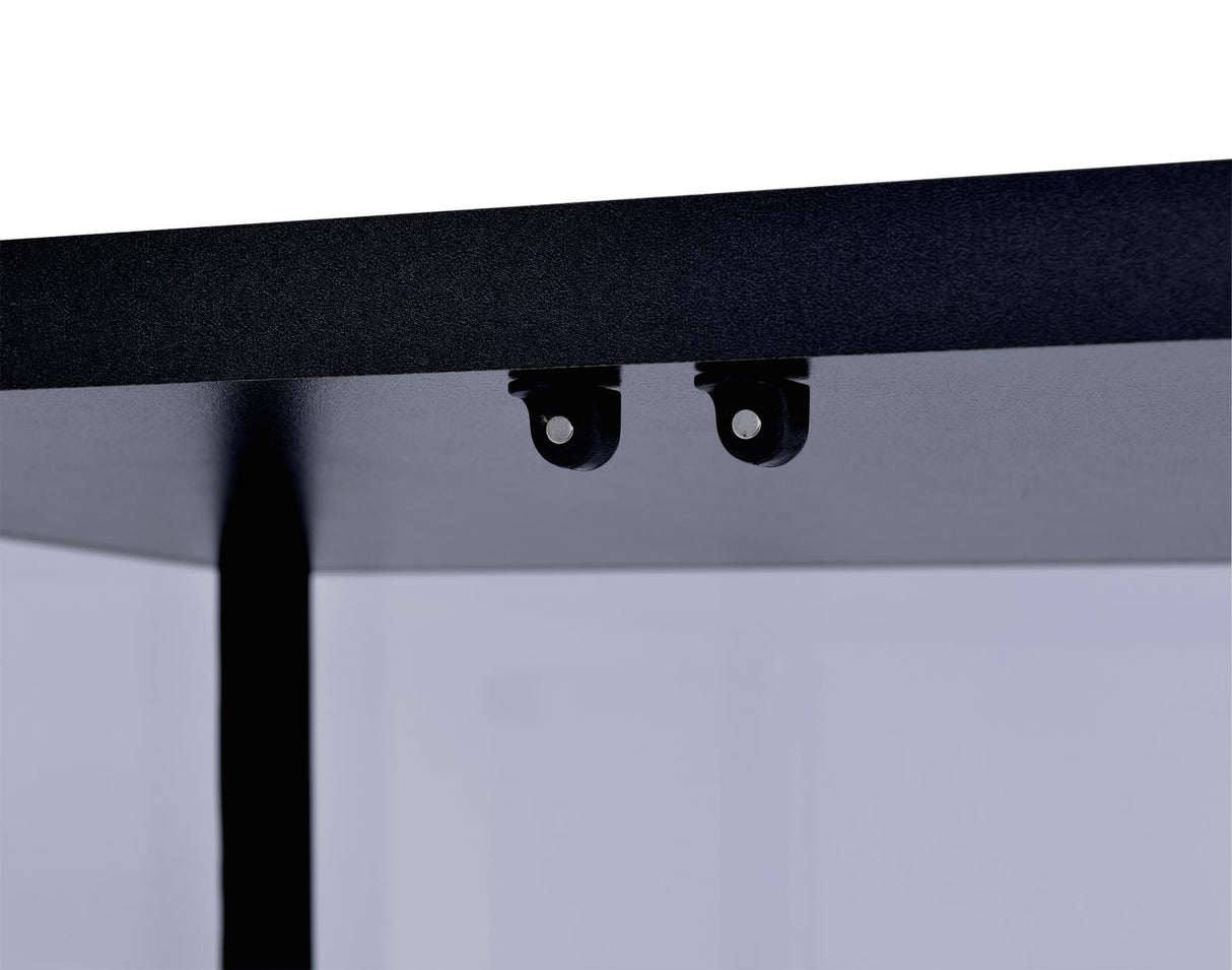 Delphinium Black and Clear 5-Shelf Glass Curio Cabinet from Coaster - Luna Furniture