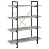 Delray 4-tier Open Shelving Bookcase Grey Driftwood and Black - 804406 - Luna Furniture