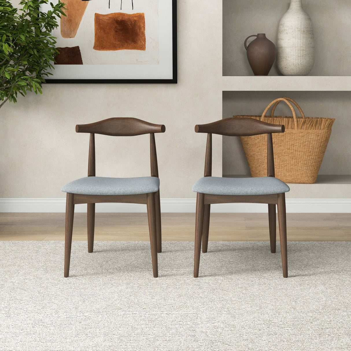 Destiny Dining Chairs (Set of 2) Grey Linen - AFC00030 - Luna Furniture
