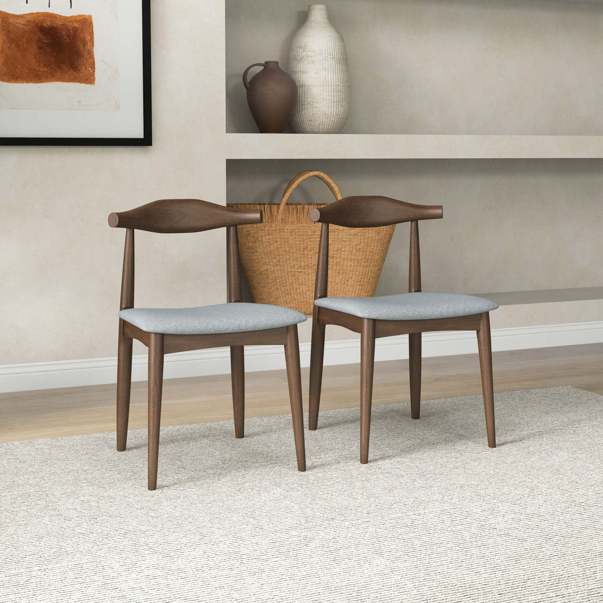 Destiny Dining Chairs (Set of 2) Grey Linen from Midinmod - Luna Furniture