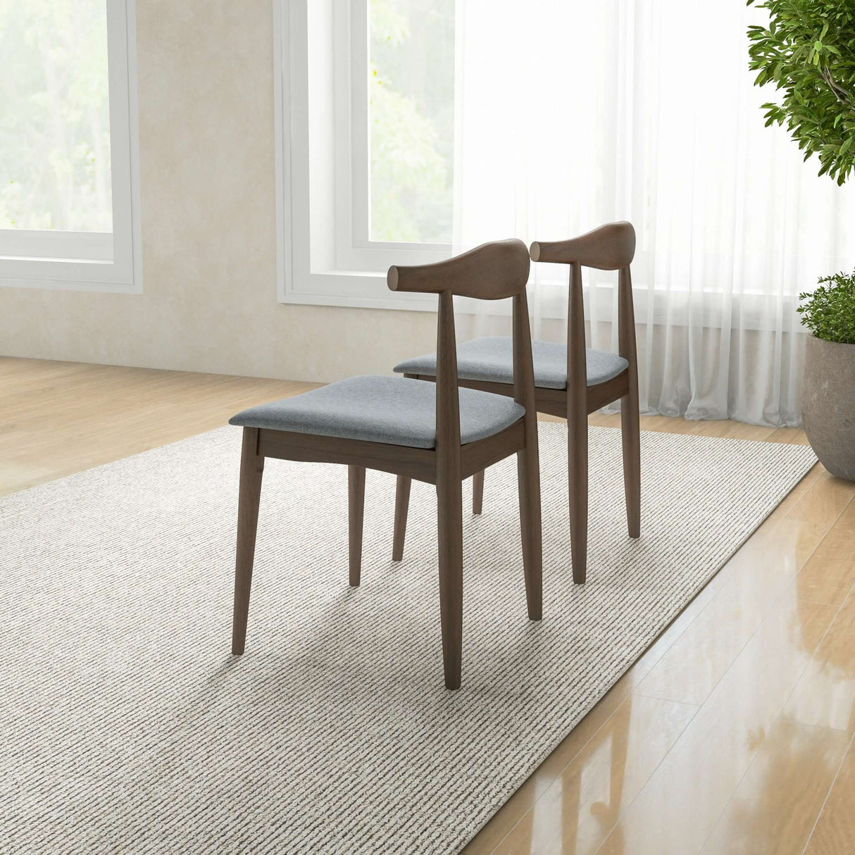 Destiny Dining Chairs (Set of 2) Grey Linen from Midinmod - Luna Furniture