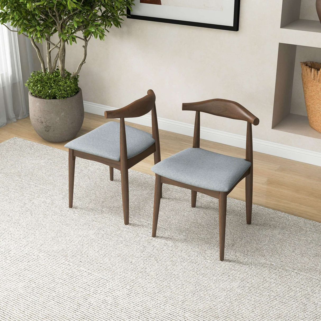 Destiny Dining Chairs (Set of 2) Grey Linen from Midinmod - Luna Furniture