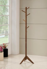 Devlin Walnut Coat Rack with 6 Hooks from Coaster - Luna Furniture