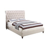 Devon Button Tufted Upholstered Eastern King Bed Beige - 300525KE - Luna Furniture