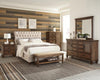 Devon Button Tufted Upholstered Queen Bed Beige - 300525Q - Luna Furniture