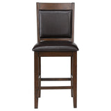 Dewey Upholstered Counter Height Chairs with Footrest (Set of 2) Brown and Walnut - 115209 - Luna Furniture