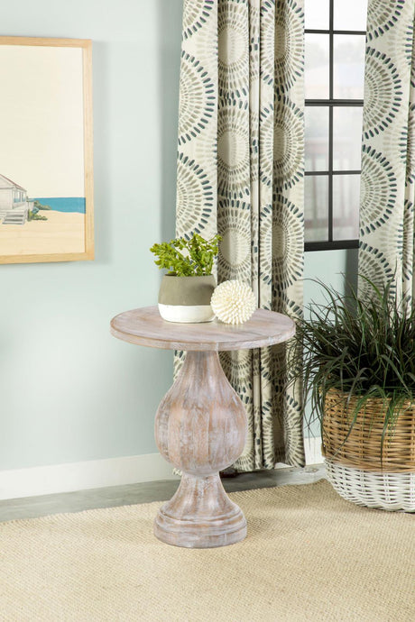 Dianella Round Pedestal Accent Table - 915107 - Luna Furniture