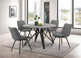 Diggs Gray and Gunmetal Upholstered Tufted Swivel Dining Chairs, Set of 2 from Coaster - Luna Furniture
