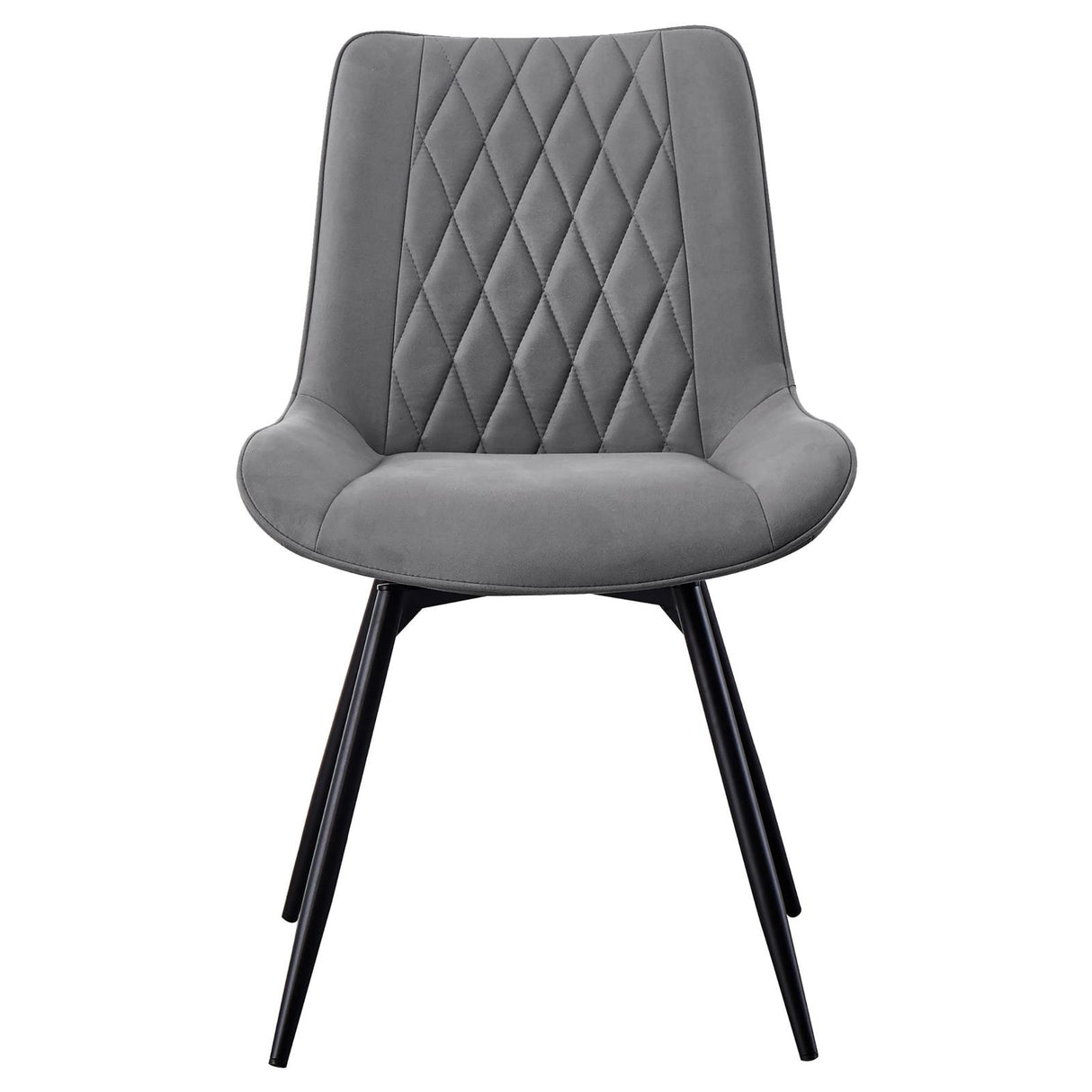 Diggs Upholstered Tufted Swivel Dining Chairs Grey and Gunmetal (Set of 2) - 193312 - Luna Furniture