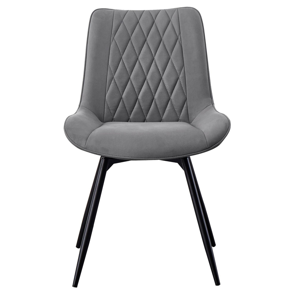 Diggs Gray and Gunmetal Upholstered Tufted Swivel Dining Chairs, Set of 2 from Coaster - Luna Furniture
