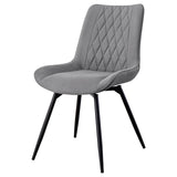 Diggs Gray and Gunmetal Upholstered Tufted Swivel Dining Chairs, Set of 2 from Coaster - Luna Furniture
