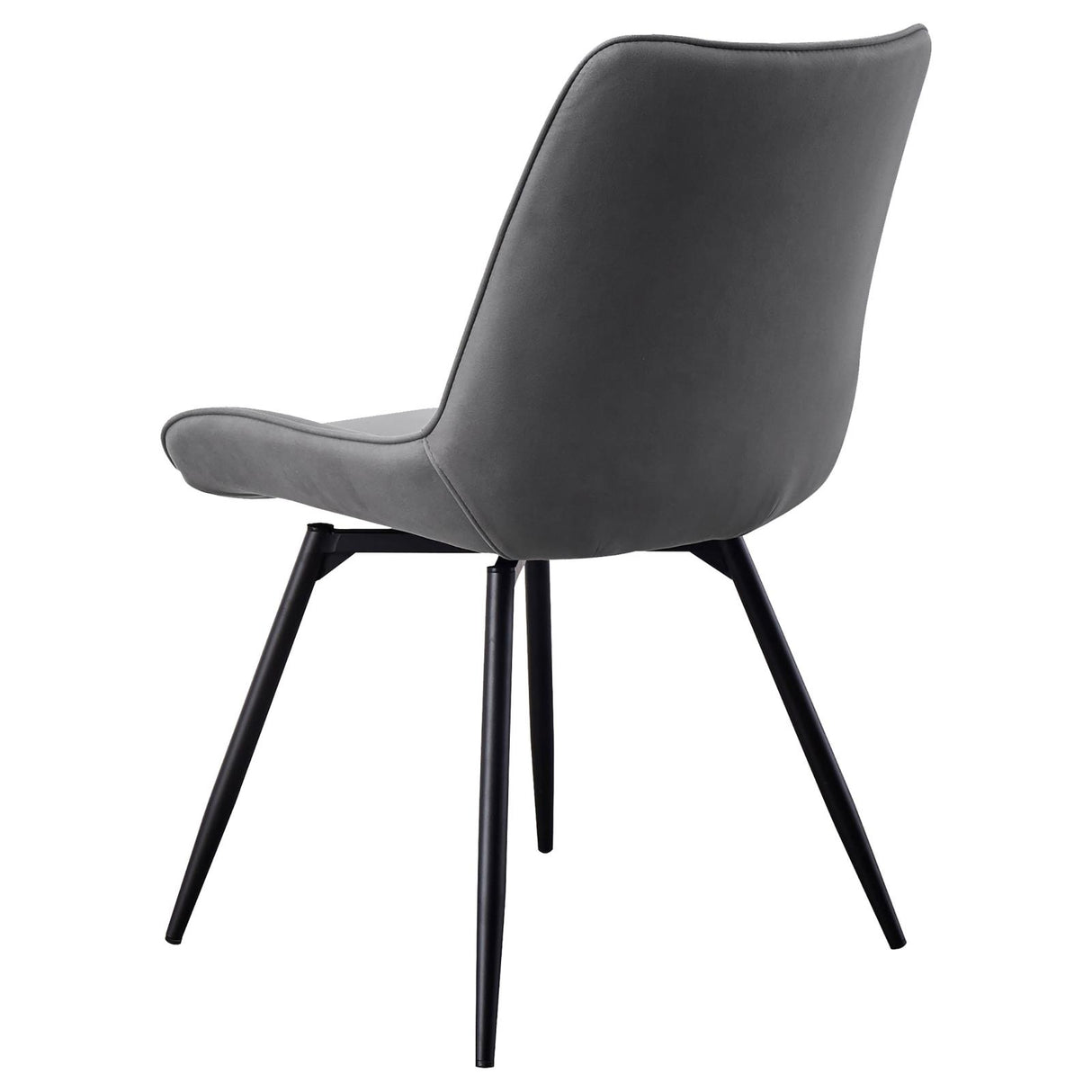 Diggs Gray and Gunmetal Upholstered Tufted Swivel Dining Chairs, Set of 2 from Coaster - Luna Furniture