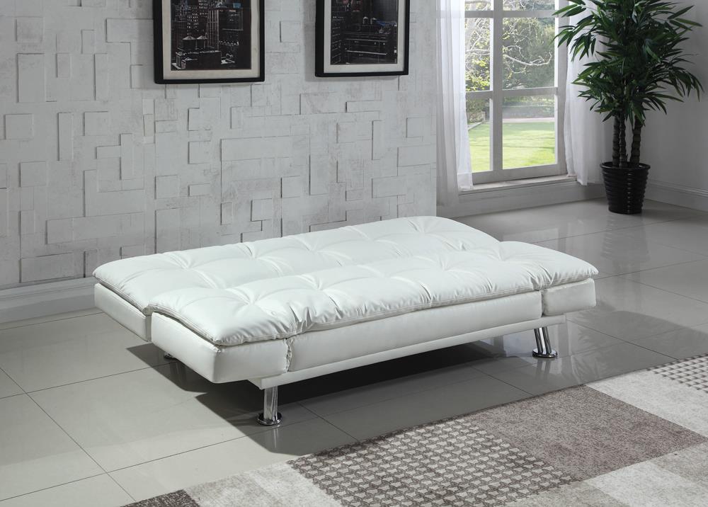 Dilleston White Tufted Back Upholstered Sofa Bed from Coaster - Luna Furniture