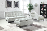 Dilleston Tufted Back Upholstered Sofa Bed White - 300291 - Luna Furniture