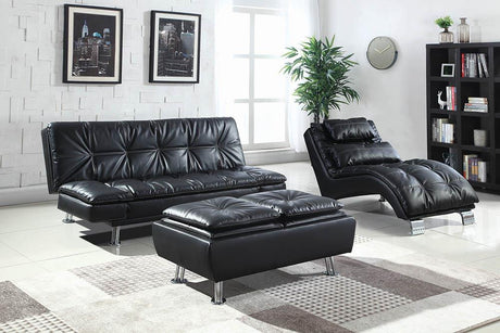 Dilleston Upholstered Chaise Black - 550075 - Luna Furniture