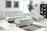 Dilleston Upholstered Chaise White - 550078 - Luna Furniture