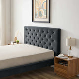Dillon Velvet Platform Bed Queen / Teal from Midinmod - Luna Furniture