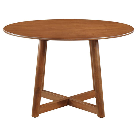 Dinah Walnut 5-Piece Round Solid Wood Dining Set from Coaster - Luna Furniture
