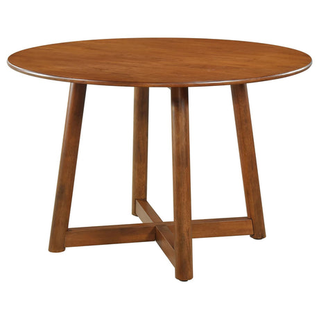 Dinah Round Solid Wood Dining Table Walnut - 108471 - Luna Furniture