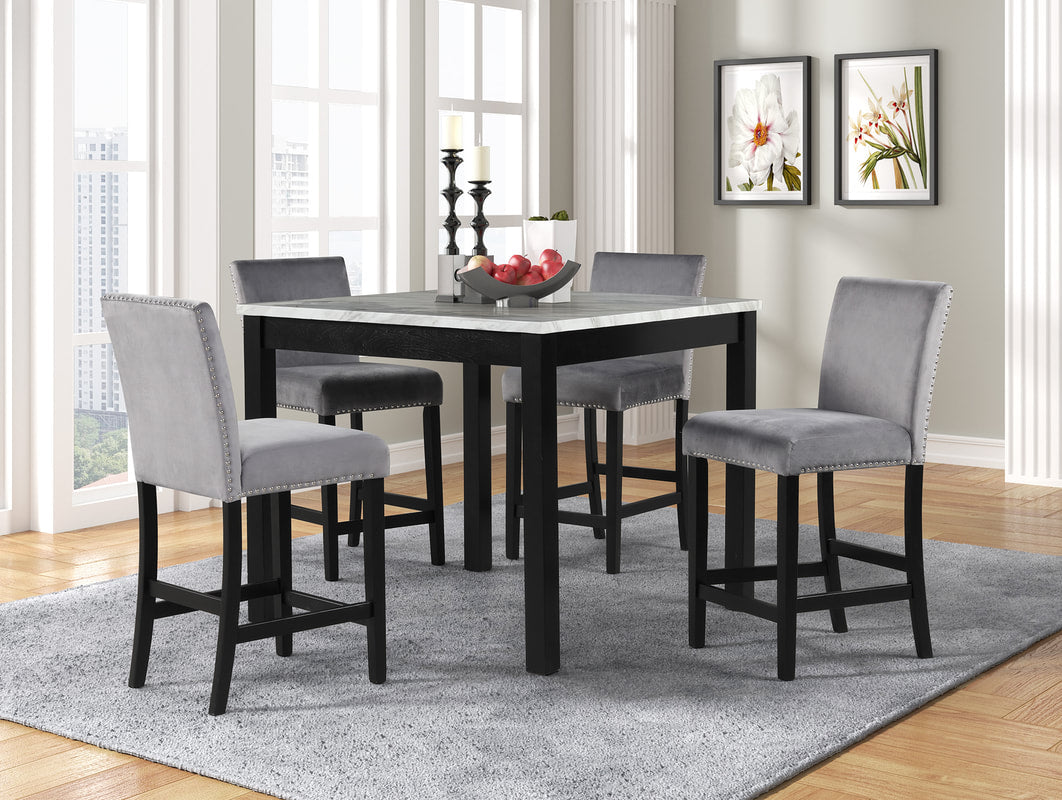 Dior Gray 5-Piece Counter Height Set from Happy Homes - Luna Furniture