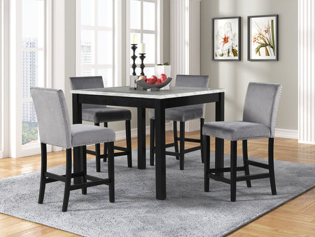 Dior Gray 5-Piece Counter Height Set from Happy Homes - Luna Furniture