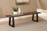 Ditman Gray Sheesham and Black Live Edge Dining Bench from Coaster - Luna Furniture