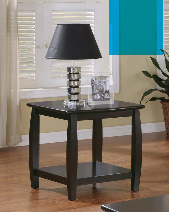 Dixon Square End Table with Bottom Shelf Espresso - 701077 - Luna Furniture