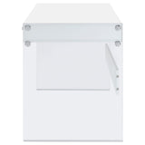 Dobrev Glossy White and Clear 2-Drawer Writing Desk from Coaster - Luna Furniture