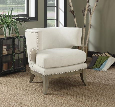 Dominic Barrel Back Accent Chair White and Weathered Grey - 902559 - Luna Furniture