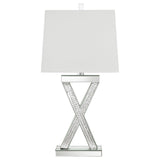 Dominick White and Mirror Table Lamp with Rectange Shade from Coaster - Luna Furniture