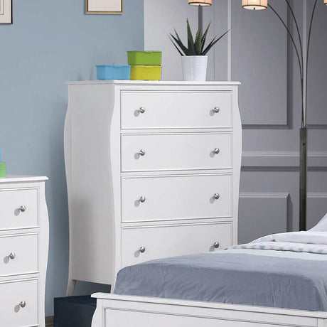Dominique 4-drawer Chest White - 400565 - Luna Furniture