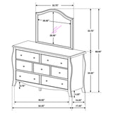 Dominique 7-drawer Dresser with Mirror Cream White - 400563M - Luna Furniture