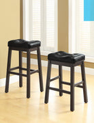 Donald Upholstered Counter Height Stools Black and Cappuccino (Set of 2) - 120519 - Luna Furniture