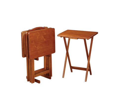 Donna 5-piece Tray Table Set Golden Brown - 5199 - Luna Furniture