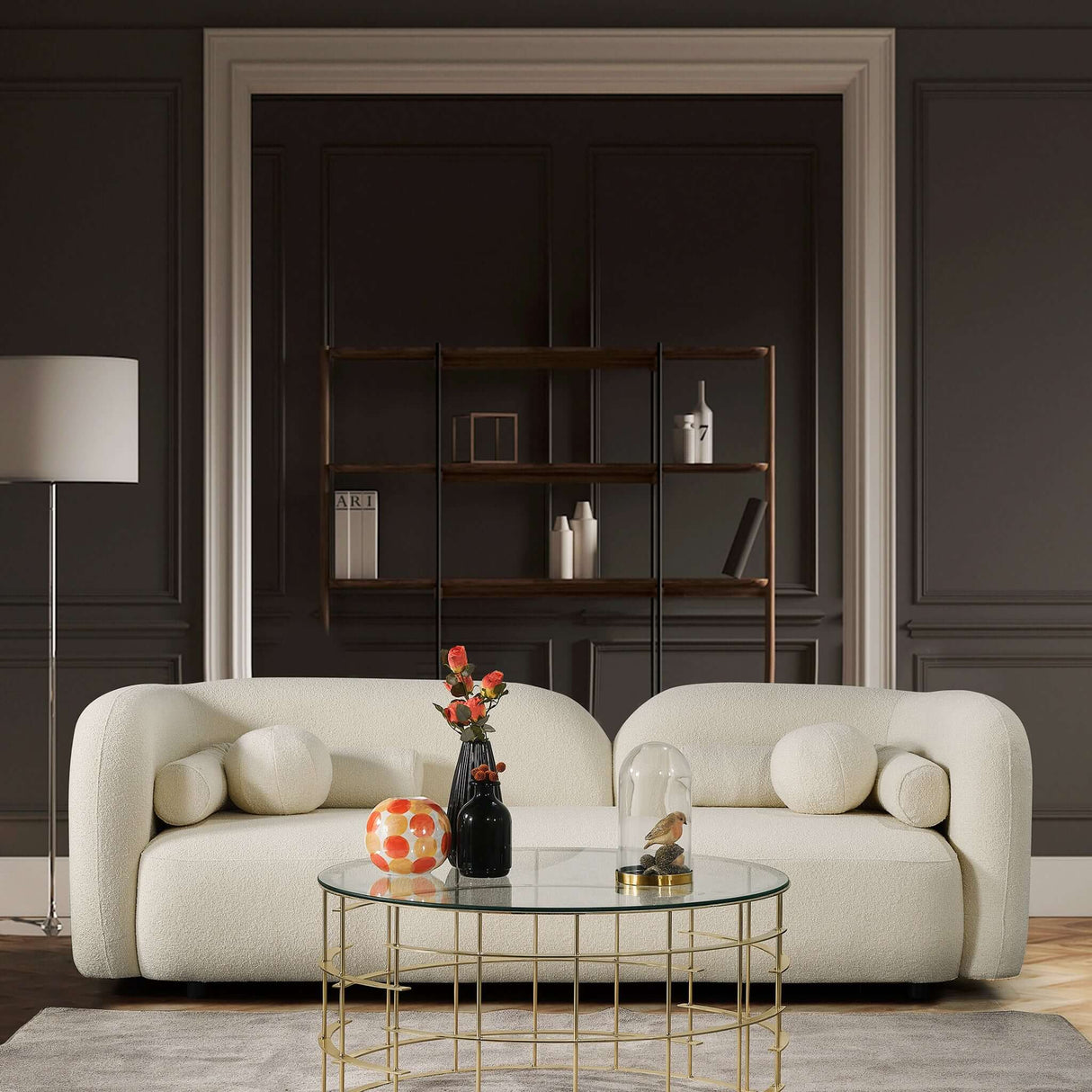 Donna Japandi Style Boucle Sofa Ivory from Ashcroft Furniture - Luna Furniture