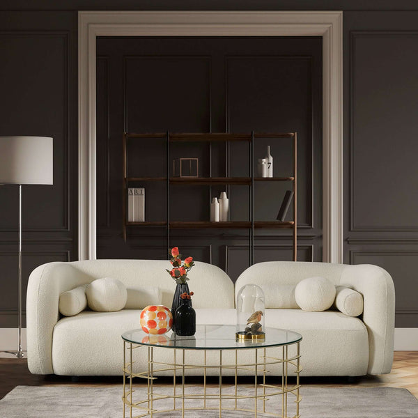Donna Japandi Style Boucle Sofa Ivory