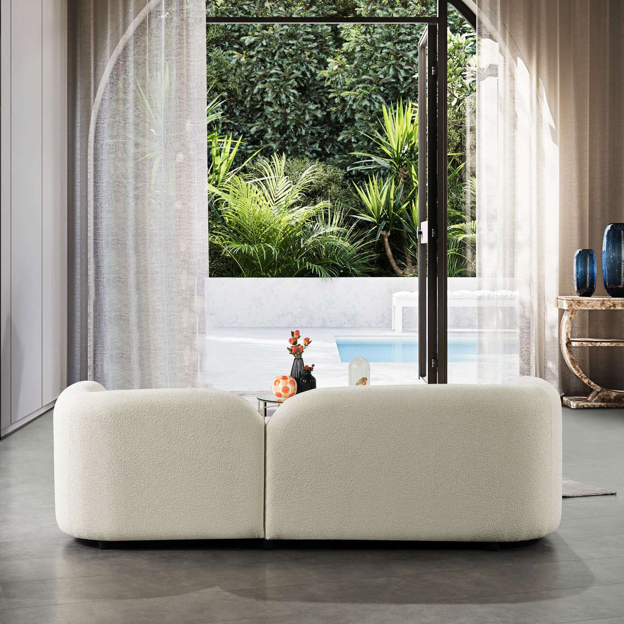 Donna Japandi Style Boucle Sofa Ivory from Ashcroft Furniture - Luna Furniture