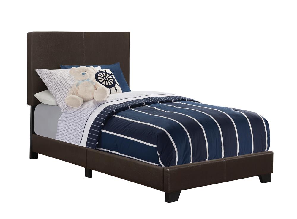 Dorian Brown Upholstered Twin Bed from Coaster - Luna Furniture