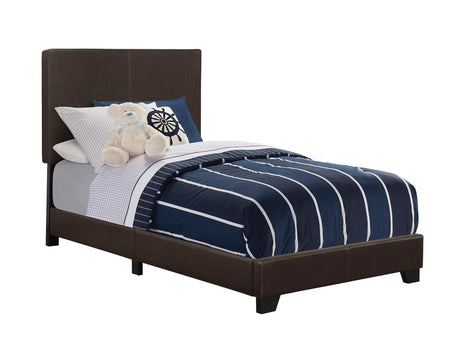 Dorian Brown Upholstered Twin Bed from Coaster - Luna Furniture