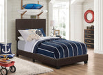 Dorian Upholstered Twin Bed Brown - 300762T - Luna Furniture