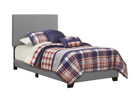 Dorian Upholstered Twin Bed Grey - 300763T - Luna Furniture