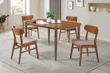 Dortch Walnut 5-Piece Oval Solid Wood Dining Set from Coaster - Luna Furniture