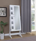 Doyle Jewelry Cheval Mirror with Picture Frames White - 904031 - Luna Furniture