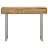 Draco Natural Console Table with Hand Carved Drawers from Coaster - Luna Furniture